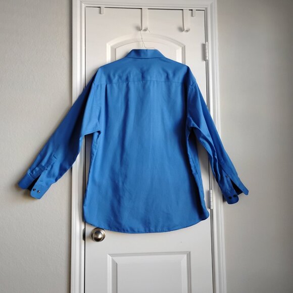 Perry Ellis Portfolio Men's Long Sleeve Blue Dress Shirt Size XL 17.5, 34-35 - Picture 5 of 5